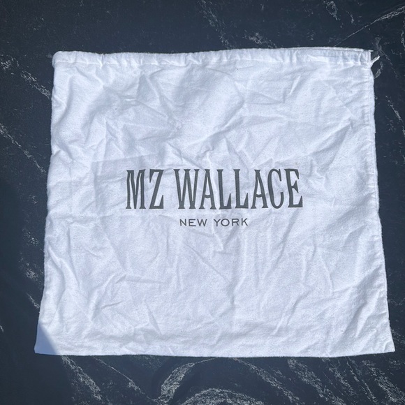 MZ Wallace White Drawstring Dust Cover Bag w/Black String - Picture 1 of 2